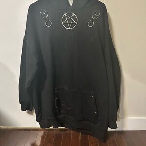 Black Hoodie with pentagram and studs